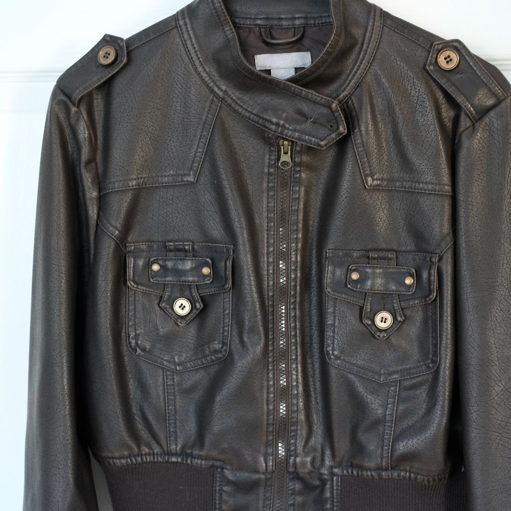 USED metallic look cropped jacket